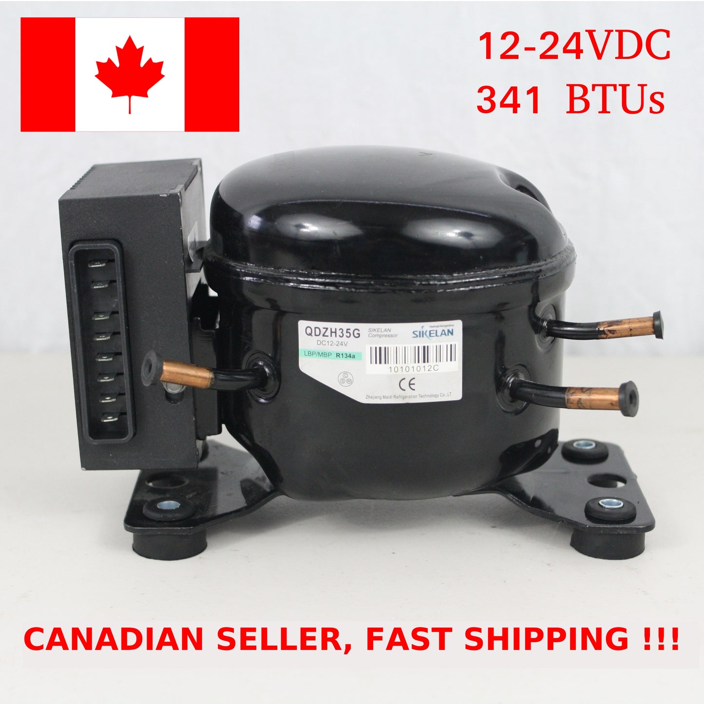 Sikelan QDZH35G 12V 24V DC R134a Refrigeration Compressor Mobile Marine Off-Grid