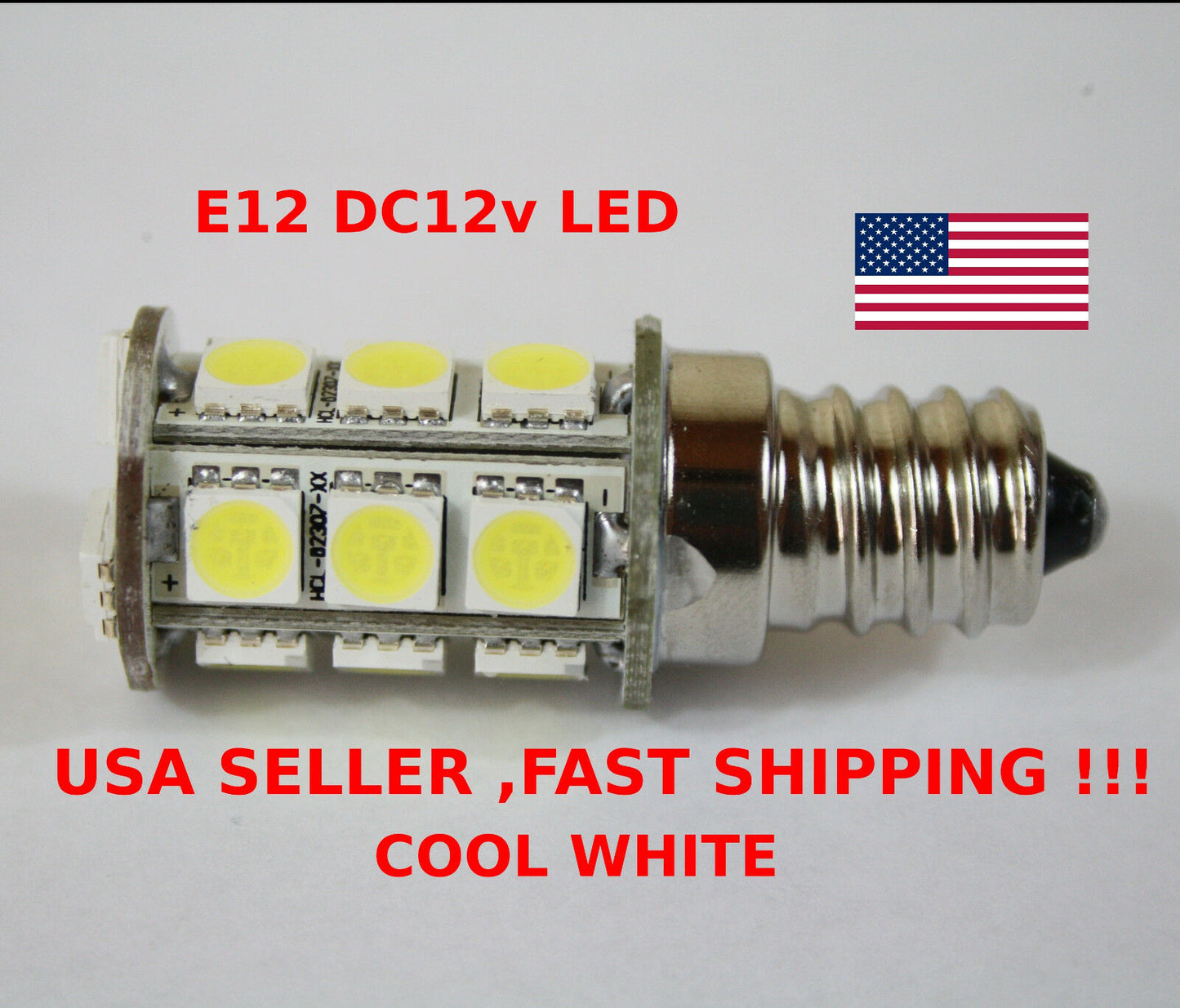 E12 led High quality 5050 DC12V 3.2W  light Bulb Fridge RV boat Solar Cool White