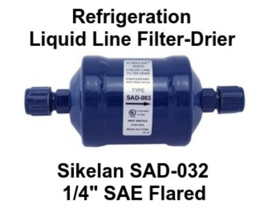 Sikelan Refrigeration Filter Drier Liquid Line SAD-032 1/4" Male Flare SAE