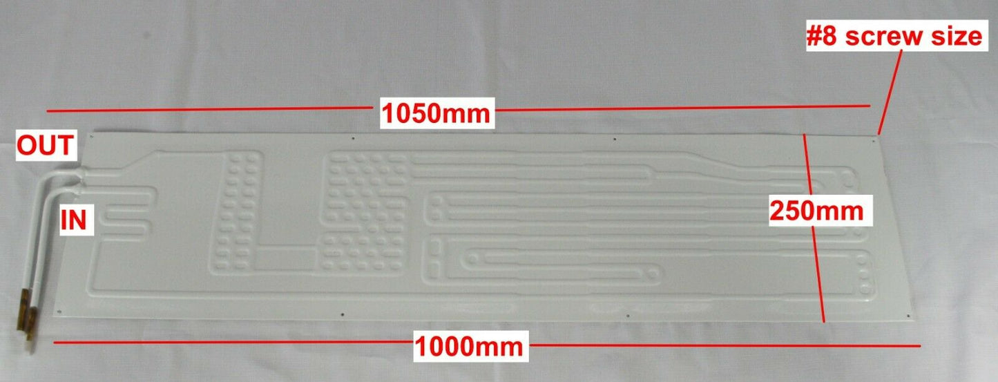 Fridge Freezer Roll Bond Aluminium Evaporator 39 1/2x10" (1000x250mm) 1/4" tube