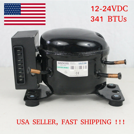 Sikelan QDZH35G 12V 24V DC R134a Refrigeration Compressor Mobile Marine Off-Grid