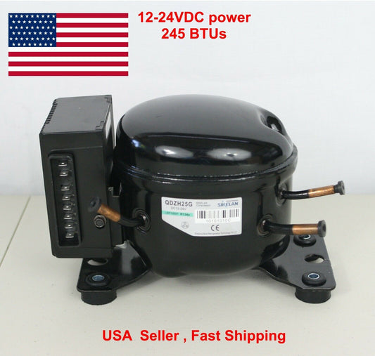 Sikeland QDZH25G 12V 24V DC R134a Refrigeration Compressor Mobile Marine Off-Grid