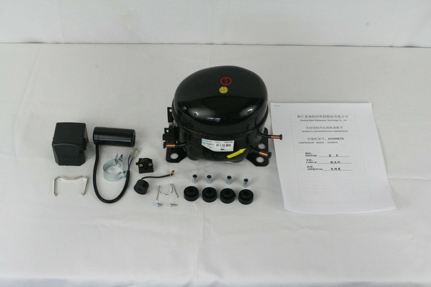 SIKELAN ADW66T6 REFRIGERATION COMPRESSOR 1/4+ HP 665BTU 110-120V R134A 50-60HZ