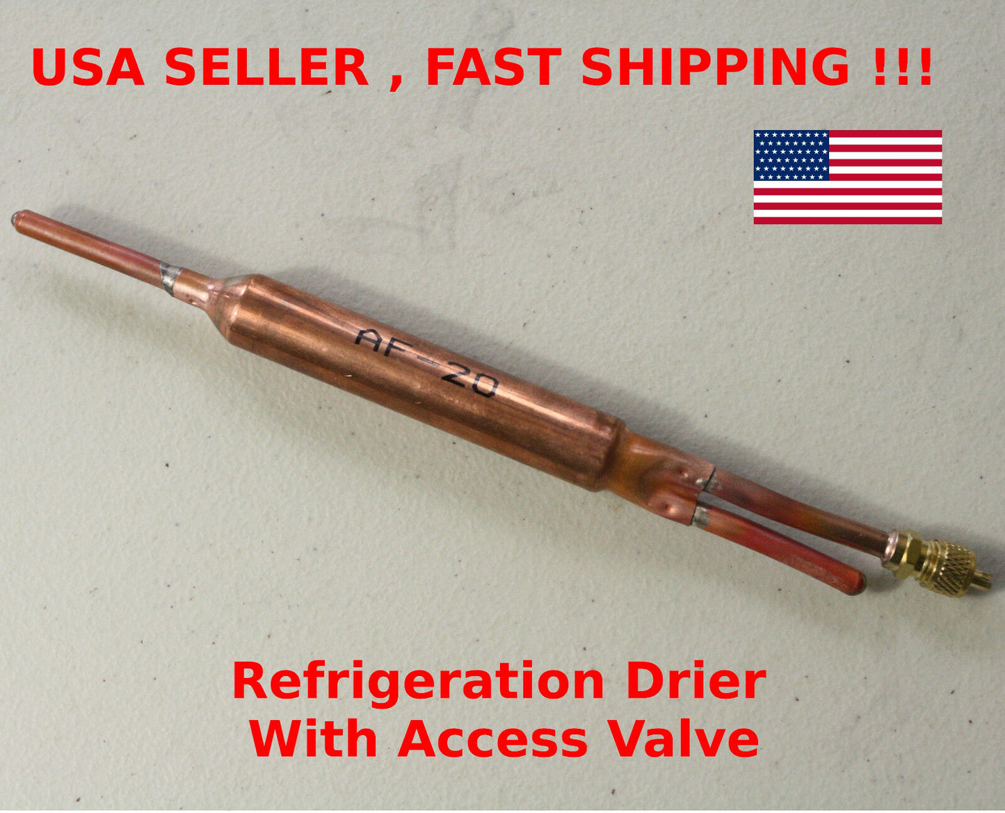 Freezer Fridge A/C Refrigeration Copper Filter Dryer 20G 1/4" Sweat Valve 1.5Ton