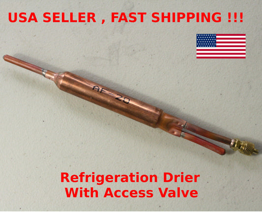 Freezer Fridge A/C Refrigeration Copper Filter Dryer 20G 1/4" Sweat Valve 1.5Ton