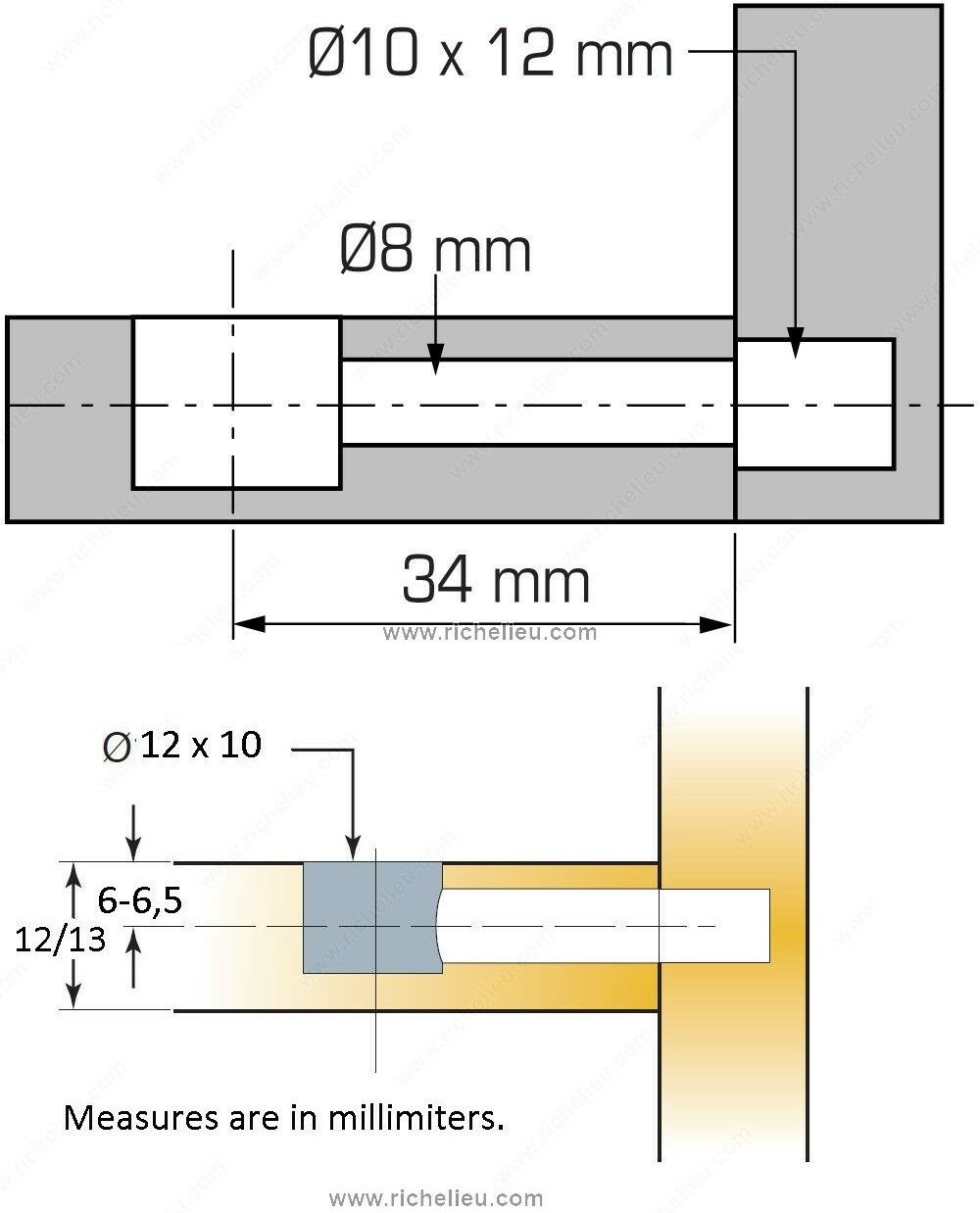 Pack 25 Cam Lock Nut Turn Faster Connector Screw Dowel CP5914 T5572ZA 10x8x12mm