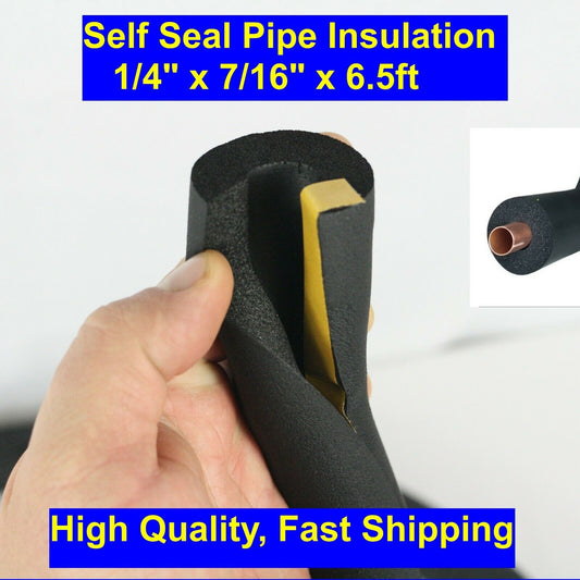 Bellsafe Flex Self-Sealing HVAC Rubber Pipe Insulation 1/4" 7/16" 6.5ft Armaflex