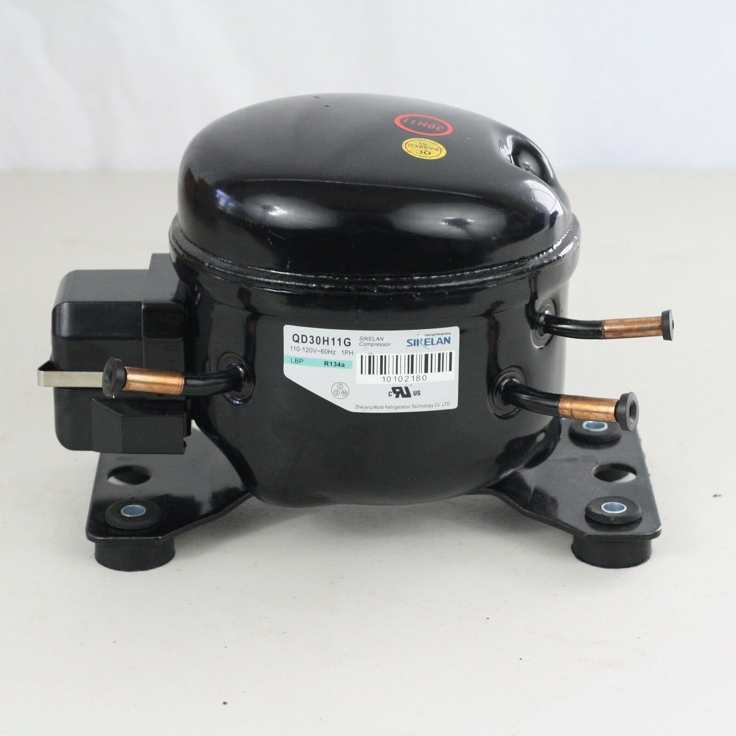 SIKELAN QD30H11G REFRIGERATION COMPRESSOR 1/10 HP 256BTU 110-120V R134A 50-60HZ