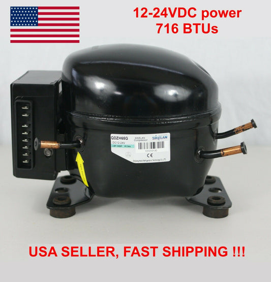 Sikelan QDZH65G 12V 24V DC R134A Refrigeration Compressor Mobile Marine Off-Grid