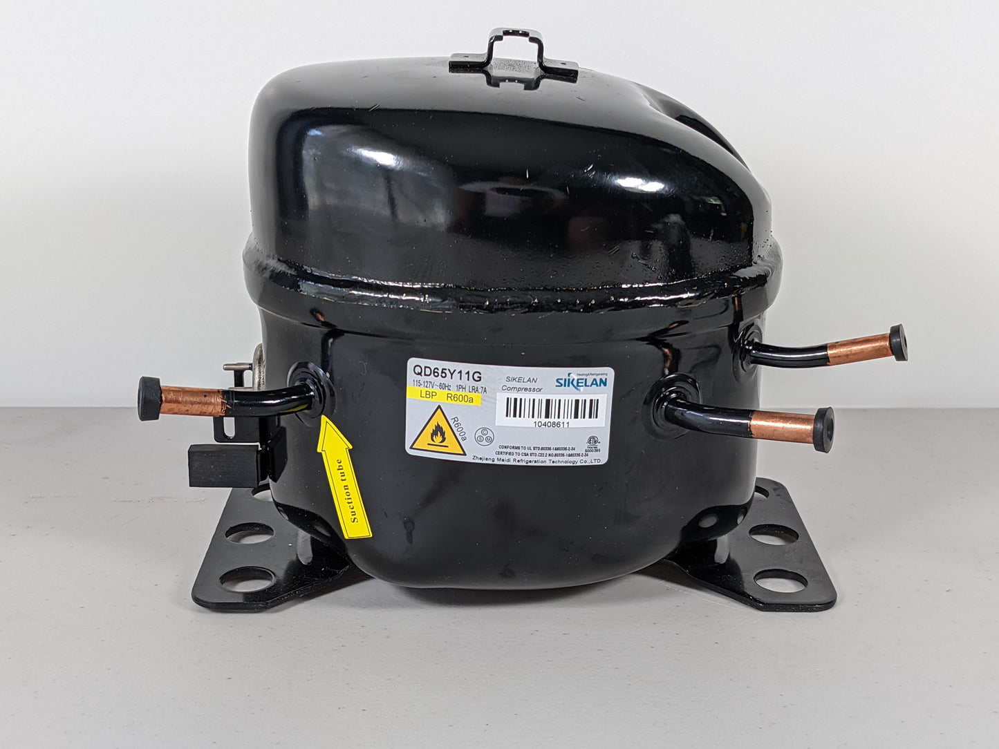 Sikelan QD65Y11G Refrigeration Compressor 1/7HP 450BTU 110-120VAC R600a LBP