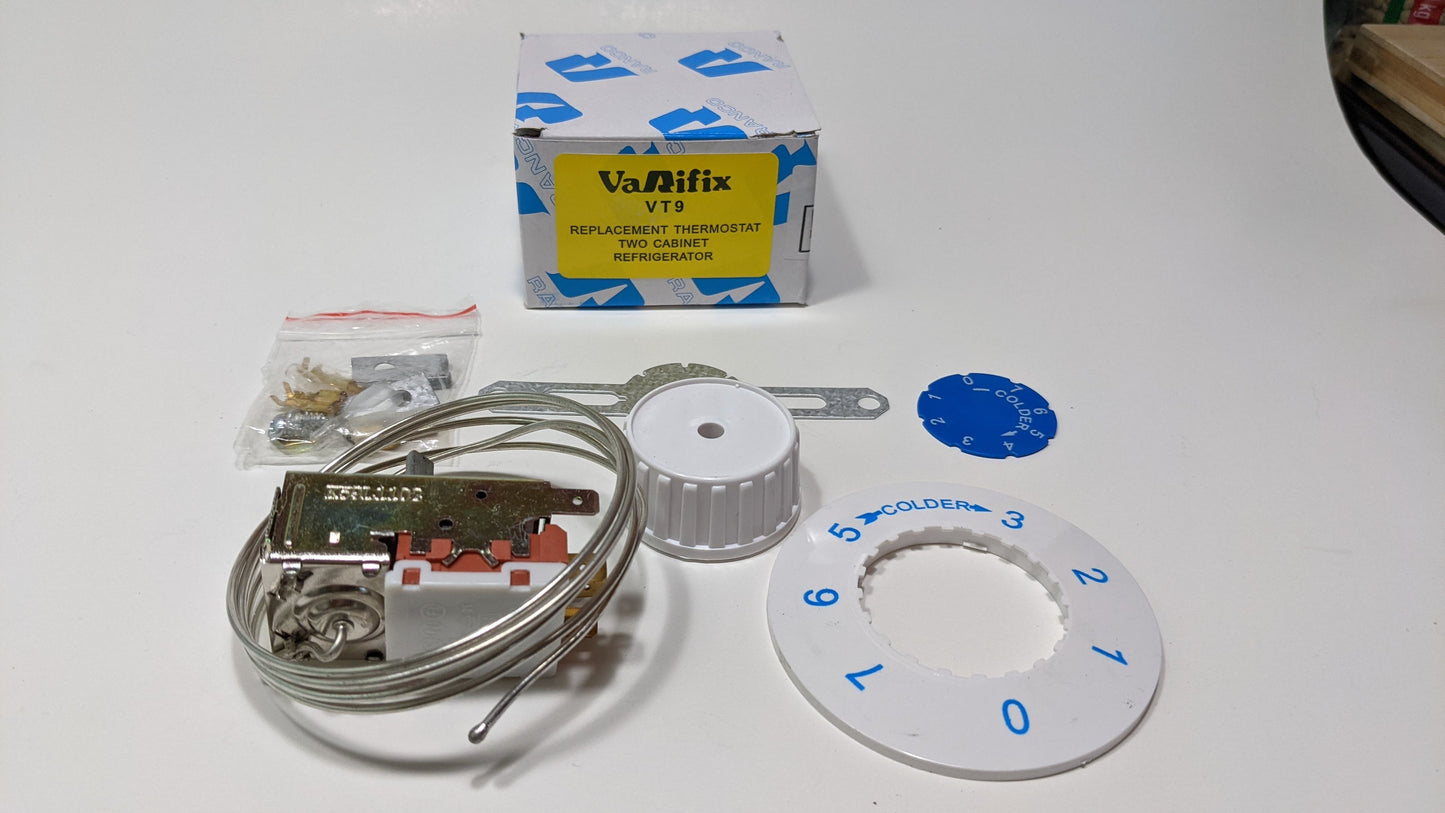 VT9 K59 L1102 Thermostat 3-pins KIT 2 Door(Cabinets) Refrigerator with Dial