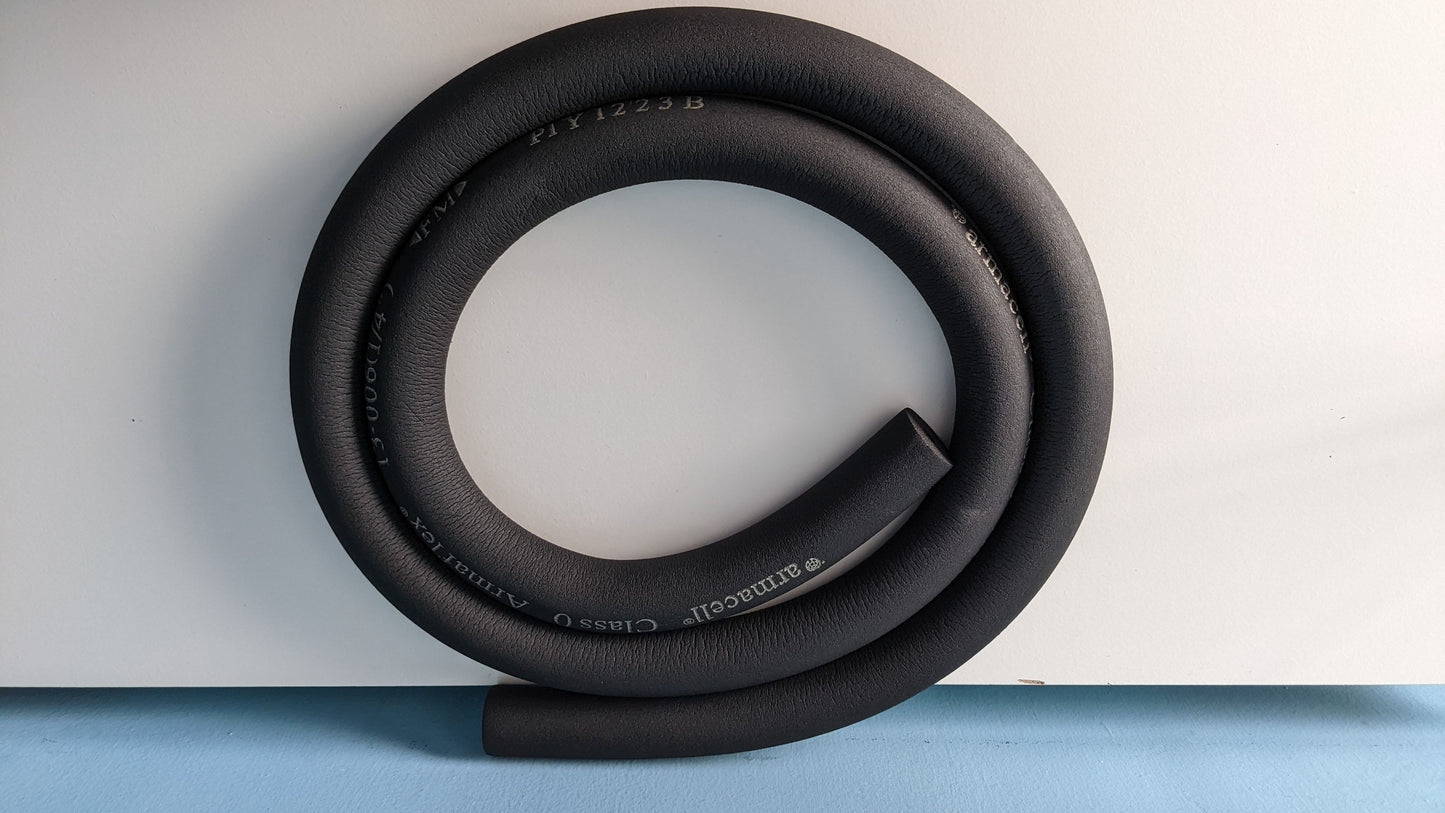 Armaflex Armacell Class O Foam Pipe Insulation 1/4" x1/2"w x6.5ft(2m) 13x006