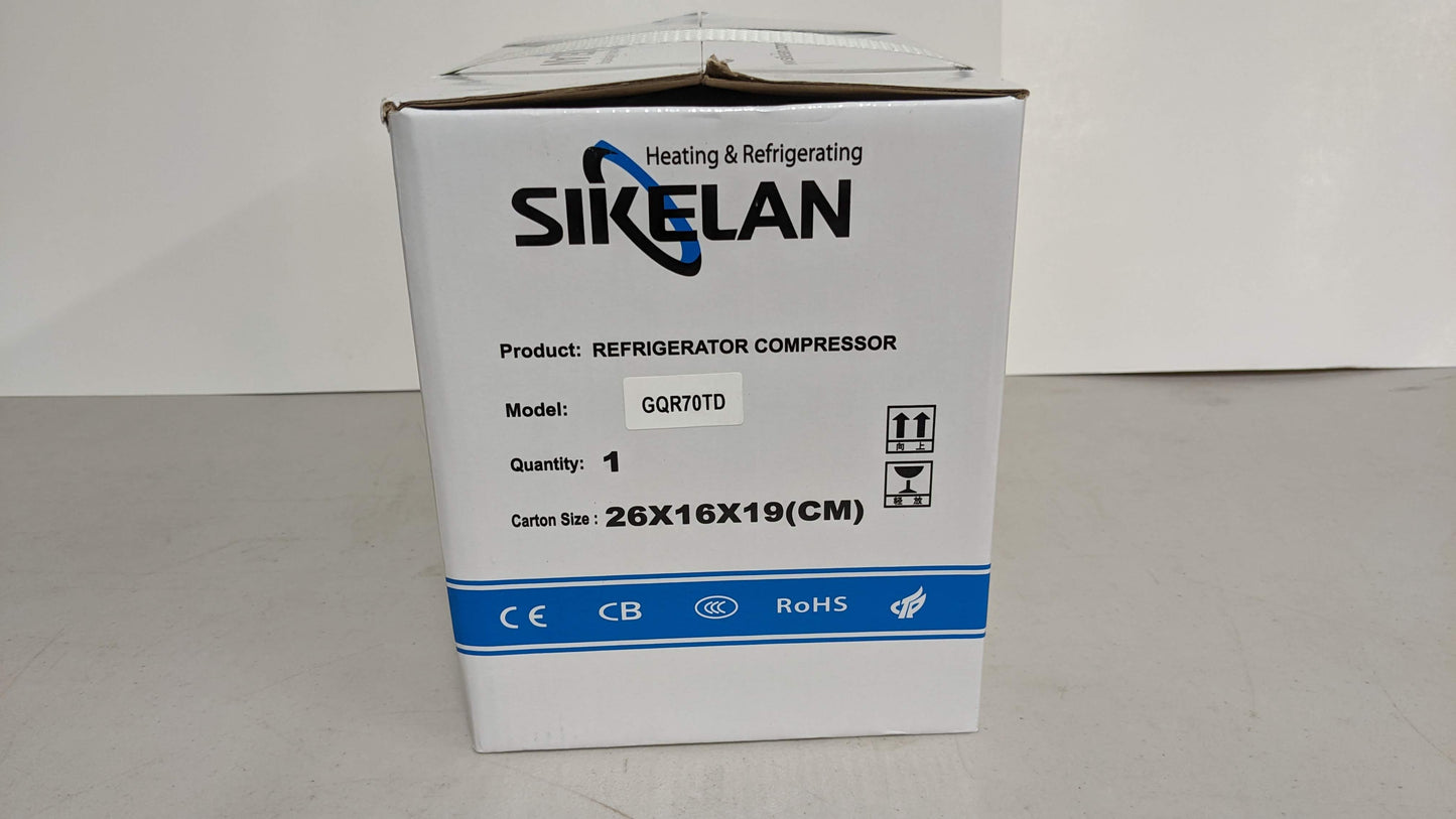 Sikelan GQR70TD Refrigeration Compressor 1/4HP 3000BTU 110-120V R134a HBP