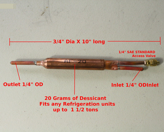 10x Freezer Fridge A/C Refrigeration Copper Filter Dryer 20G 1/4" Sweat Valve 1.5Ton