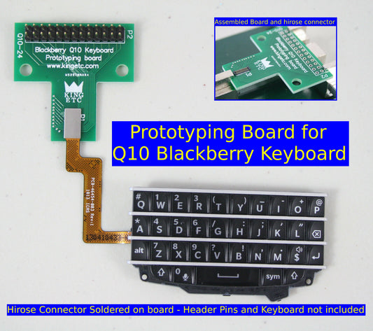 Q10 keyboard prototyping board assembled