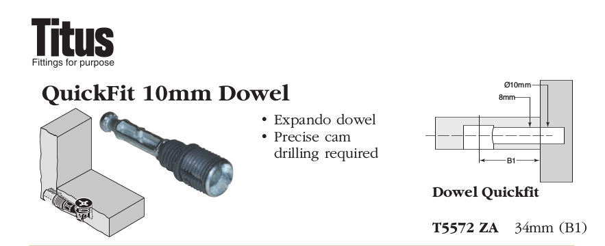 Pack 25 Cam Lock Nut Turn Faster Connector Screw Dowel CP5914 T5572ZA 10x8x12mm