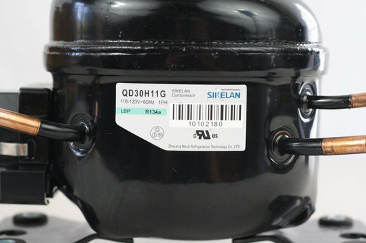 SIKELAN QD30H11G REFRIGERATION COMPRESSOR 1/10 HP 256BTU 110-120V R134A 50-60HZ