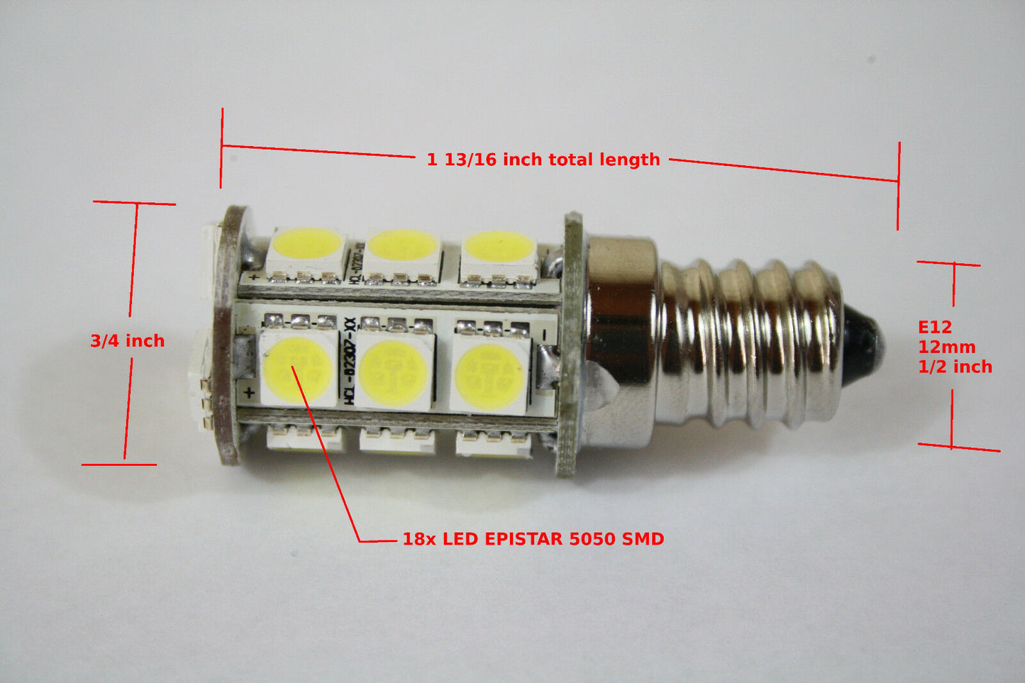 E12 led High quality 5050 DC12V 3.2W  light Bulb Fridge RV boat Solar Cool White