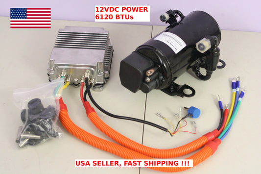 12V DC JFSB116Z12 Compressor with controller A/C Car Hot-Rod Solar 6120btu R134a