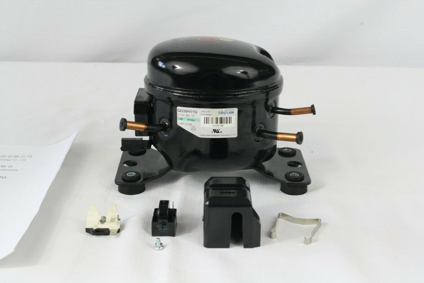 SIKELAN QD35H11G REFRIGERATION COMPRESSOR 1/9 HP 307BTU 110-120V R134A 50-60HZ