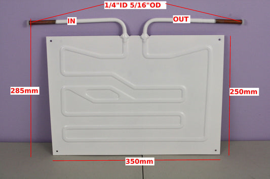 Fridge Freezer Roll Bond Aluminium Evaporator 14x10" (350x250mm) 1/4" tube